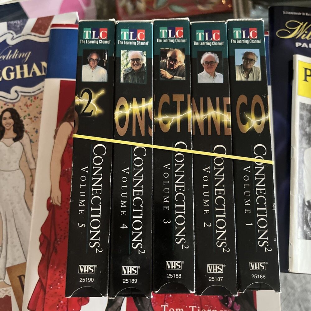 TLC Connections 2 VHS Complete 5 Tape Set James Burke Documentary Series Rare 94